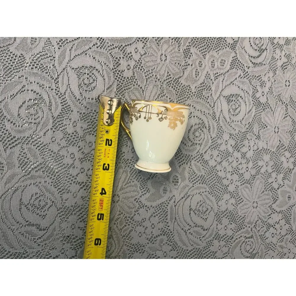 Antique C.S. Prussia Porcelain Chocolate Demitasse Set 11 Pc White Gold Art